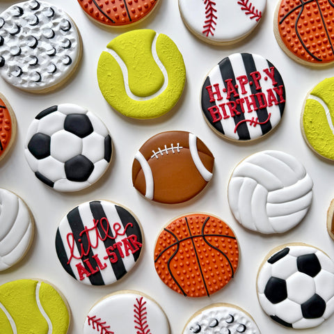 SPORTS PARTY ~ Online Cookie Decorating Class (Birthday, Baby Shower, Bachelor Party & General Party)
