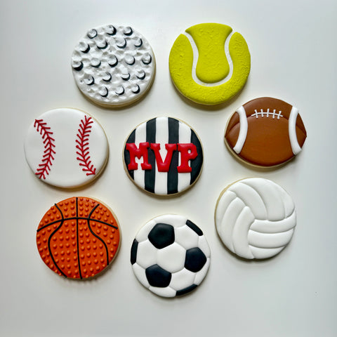 SPORTS PARTY ~ Online Cookie Decorating Class (Birthday, Baby Shower, Bachelor Party & General Party)