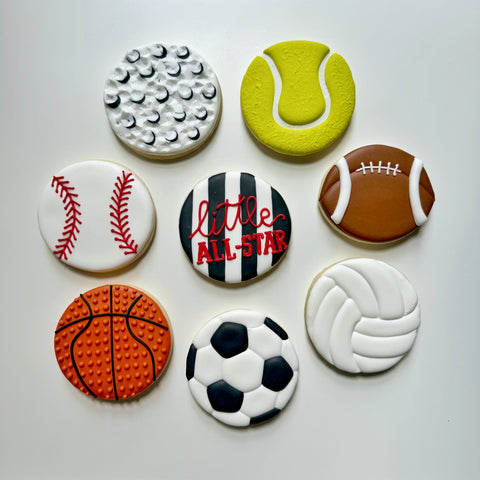 SPORTS PARTY ~ Online Cookie Decorating Class (Birthday, Baby Shower, Bachelor Party & General Party)