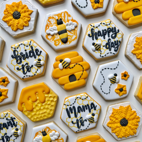 BEE PARTY ~ Online Cookie Decorating Class (Birthday, Baby Shower, Bridal Shower, Wedding & General Party)