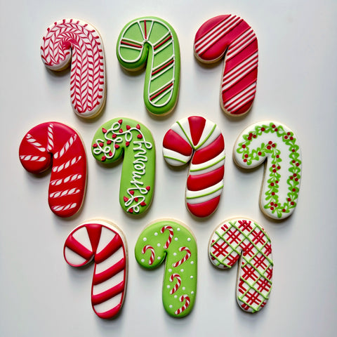 CANDY CANES ~ Online Cookie Decorating Class