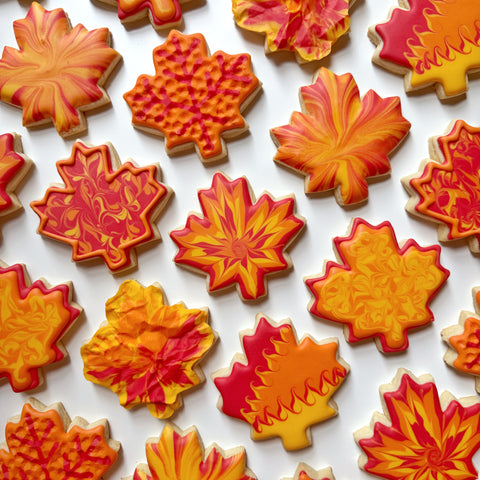 BEGINNER MAPLE LEAVES ~ Online Cookie Decorating Class