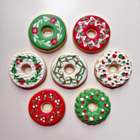 BEGINNER CHRISTMAS WREATHS ~ Online Cookie Decorating Class