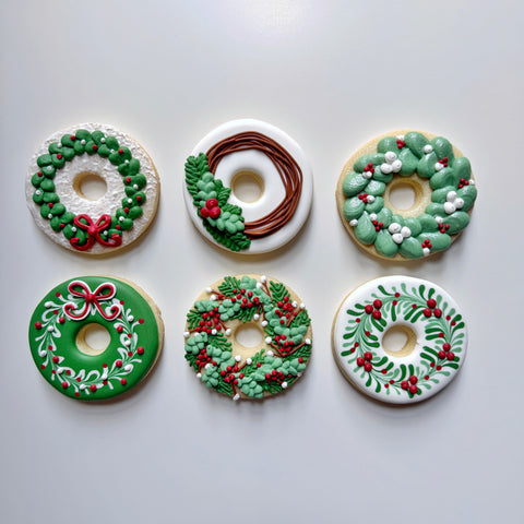 CHRISTMAS WREATHS ~ Online Cookie Decorating Class