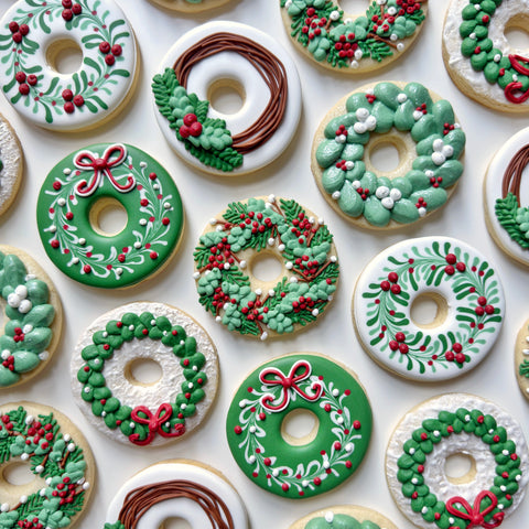CHRISTMAS WREATHS ~ Online Cookie Decorating Class