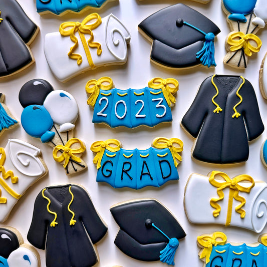online cookie decorating class: graduation