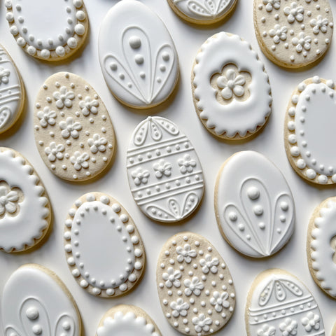 WHITE EASTER EGGS ~ Online Cookie Decorating Class