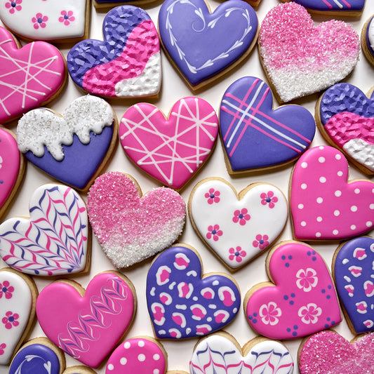 online cookie decorating class: hearts