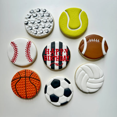 SPORTS PARTY ~ Online Cookie Decorating Class (Birthday, Baby Shower, Bachelor Party & General Party)