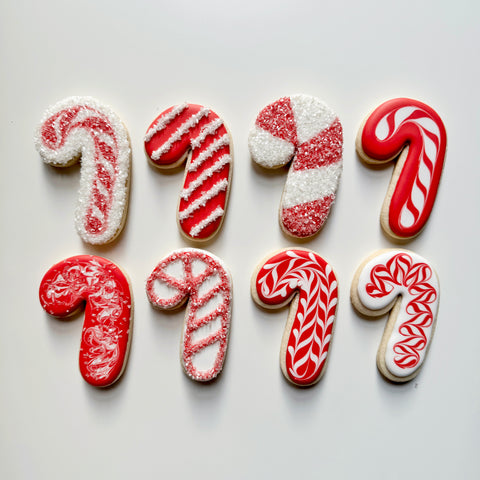 BEGINNER CANDY CANES ~ Online Cookie Decorating Class